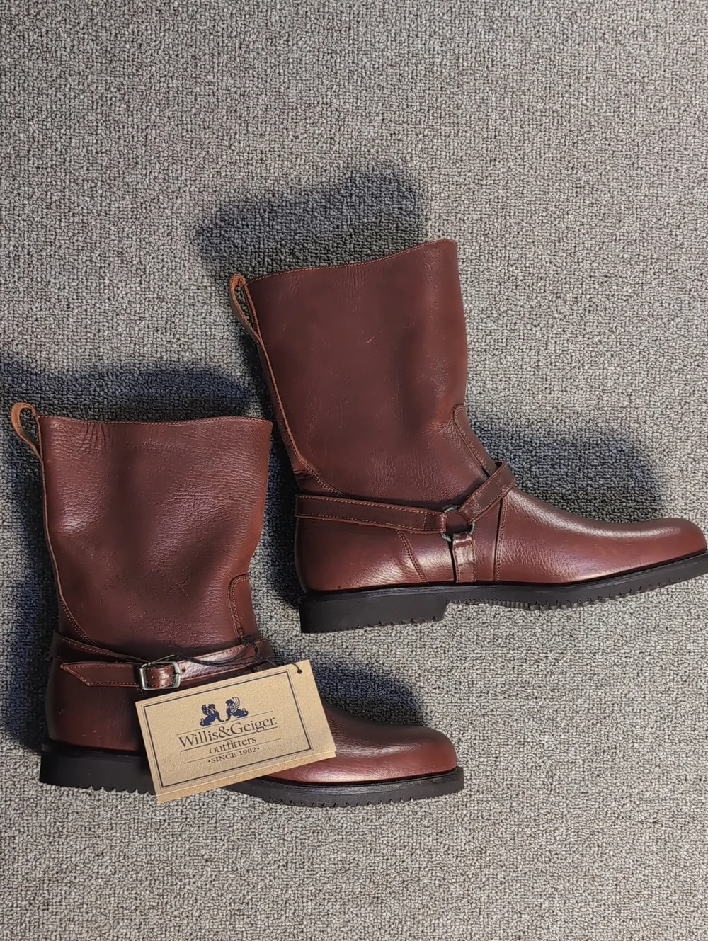 VTG Deadstock Willis & Geiger Leather Ankle Strap Safari Field Boots Canada 11.5